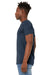 Bella + Canvas BC3301/3301C/3301 Mens Jersey Short Sleeve Crewneck T-Shirt Heather Navy Blue Model Side