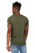 Bella + Canvas BC3301/3301C/3301 Mens Jersey Short Sleeve Crewneck T-Shirt Heather Olive Green Model Back