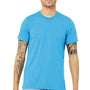 Bella + Canvas Mens Short Sleeve Crewneck T-Shirt - Aqua Blue