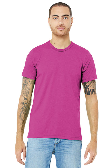 Bella + Canvas BC3413/3413C/3413 Mens Short Sleeve Crewneck T-Shirt Berry Pink Model Front