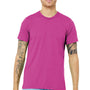 Bella + Canvas Mens Short Sleeve Crewneck T-Shirt - Berry Pink