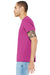 Bella + Canvas BC3413/3413C/3413 Mens Short Sleeve Crewneck T-Shirt Berry Pink Model Side