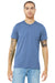 Bella + Canvas BC3413/3413C/3413 Mens Short Sleeve Crewneck T-Shirt Blue Model Front