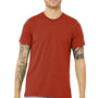 Bella + Canvas Mens Short Sleeve Crewneck T-Shirt - Brick Red