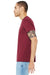 Bella + Canvas BC3413/3413C/3413 Mens Short Sleeve Crewneck T-Shirt Cardinal Red Model Side