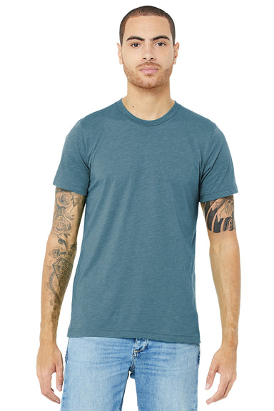 Bella + Canvas BC3413/3413C/3413 Mens Short Sleeve Crewneck T-Shirt Denim Blue Model Front