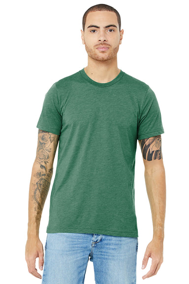 Bella + Canvas BC3413/3413C/3413 Mens Short Sleeve Crewneck T-Shirt Grass Green Model Front