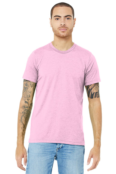 Bella + Canvas BC3413/3413C/3413 Mens Short Sleeve Crewneck T-Shirt Lilac Pink Model Front