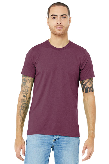 Bella + Canvas BC3413/3413C/3413 Mens Short Sleeve Crewneck T-Shirt Maroon Model Front