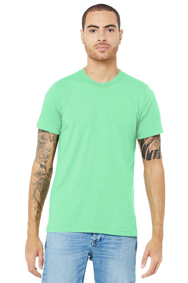 Bella + Canvas BC3413/3413C/3413 Mens Short Sleeve Crewneck T-Shirt Mint Green Model Front