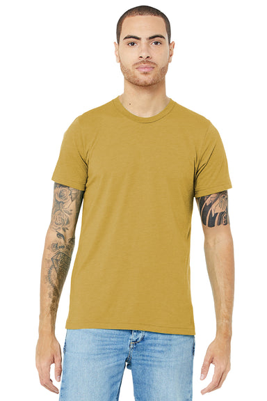 Bella + Canvas BC3413/3413C/3413 Mens Short Sleeve Crewneck T-Shirt Mustard Yellow Model Front