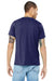 Bella + Canvas BC3413/3413C/3413 Mens Short Sleeve Crewneck T-Shirt Navy Blue Model Back