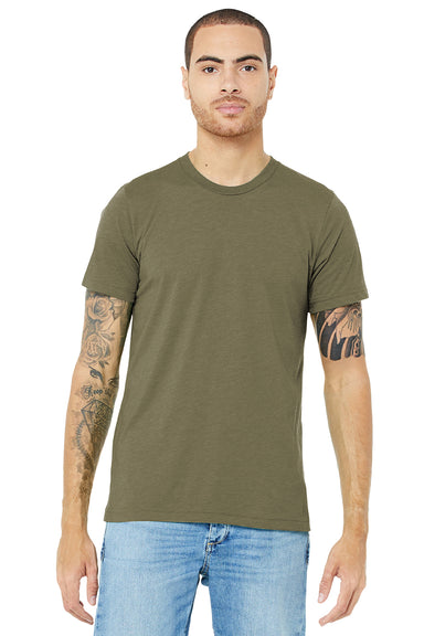 Bella + Canvas BC3413/3413C/3413 Mens Short Sleeve Crewneck T-Shirt Olive Green Model Front
