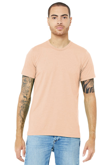 Bella + Canvas BC3413/3413C/3413 Mens Short Sleeve Crewneck T-Shirt Peach Model Front