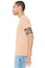 Bella + Canvas BC3413/3413C/3413 Mens Short Sleeve Crewneck T-Shirt Peach Model Side