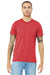 Bella + Canvas BC3413/3413C/3413 Mens Short Sleeve Crewneck T-Shirt Red Model Front