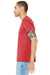 Bella + Canvas BC3413/3413C/3413 Mens Short Sleeve Crewneck T-Shirt Red Model Side