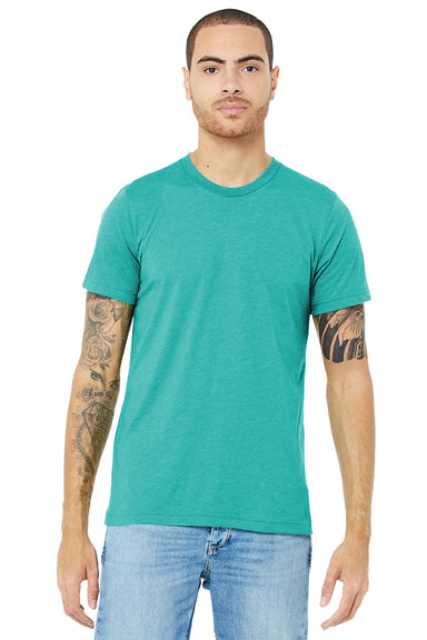Bella + Canvas BC3413/3413C/3413 Mens Short Sleeve Crewneck T-Shirt Sea Green Model Front