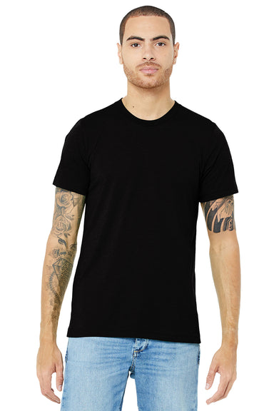 Bella + Canvas BC3413/3413C/3413 Mens Short Sleeve Crewneck T-Shirt Solid Black Model Front