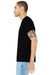 Bella + Canvas BC3413/3413C/3413 Mens Short Sleeve Crewneck T-Shirt Solid Black Model Side