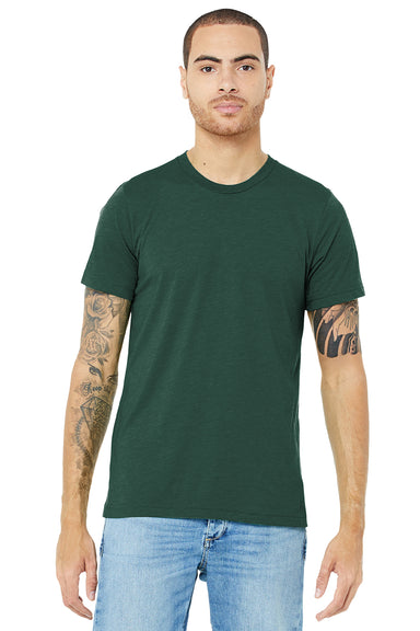 Bella + Canvas BC3413/3413C/3413 Mens Short Sleeve Crewneck T-Shirt Solid Forest Green Model Front