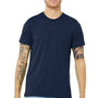 Bella + Canvas Mens Short Sleeve Crewneck T-Shirt - Solid Navy Blue