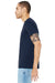Bella + Canvas BC3413/3413C/3413 Mens Short Sleeve Crewneck T-Shirt Solid Navy Blue Model Side