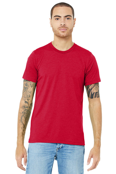 Bella + Canvas BC3413/3413C/3413 Mens Short Sleeve Crewneck T-Shirt Solid Red Model Front