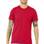 Bella + Canvas Mens Short Sleeve Crewneck T-Shirt - Solid Red