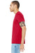 Bella + Canvas BC3413/3413C/3413 Mens Short Sleeve Crewneck T-Shirt Solid Red Model Side