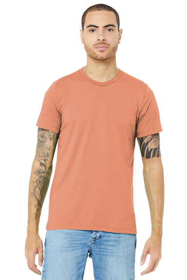Bella + Canvas BC3413/3413C/3413 Mens Short Sleeve Crewneck T-Shirt Sunset Orange Model Front