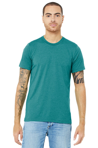 Bella + Canvas BC3413/3413C/3413 Mens Short Sleeve Crewneck T-Shirt Teal Green Model Front
