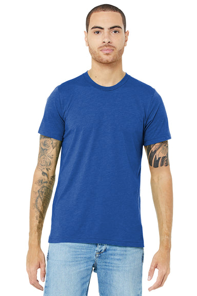 Bella + Canvas BC3413/3413C/3413 Mens Short Sleeve Crewneck T-Shirt True Royal Blue Model Front