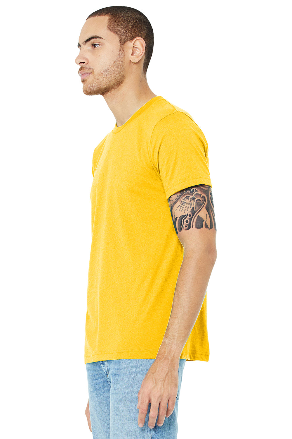 Bella + Canvas BC3413/3413C/3413 Mens Short Sleeve Crewneck T-Shirt Yellow Gold Model 3Q