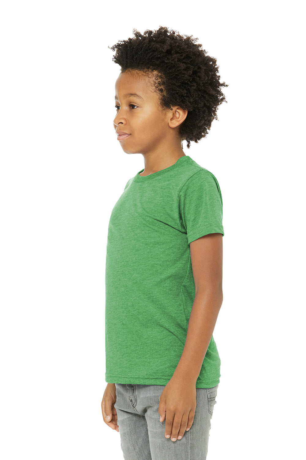 Bella + Canvas 3413Y Youth Short Sleeve Crewneck T-Shirt Green Model 3Q