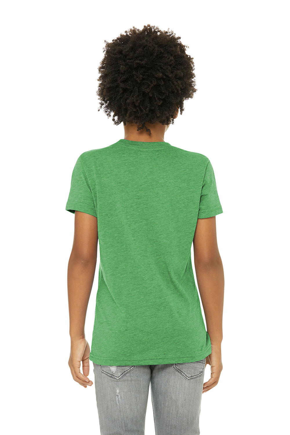 Bella + Canvas 3413Y Youth Short Sleeve Crewneck T-Shirt Green Model Back