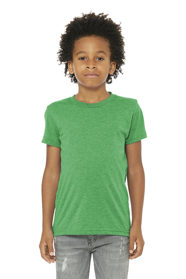 Bella + Canvas 3413Y Youth Short Sleeve Crewneck T-Shirt Green Model Front