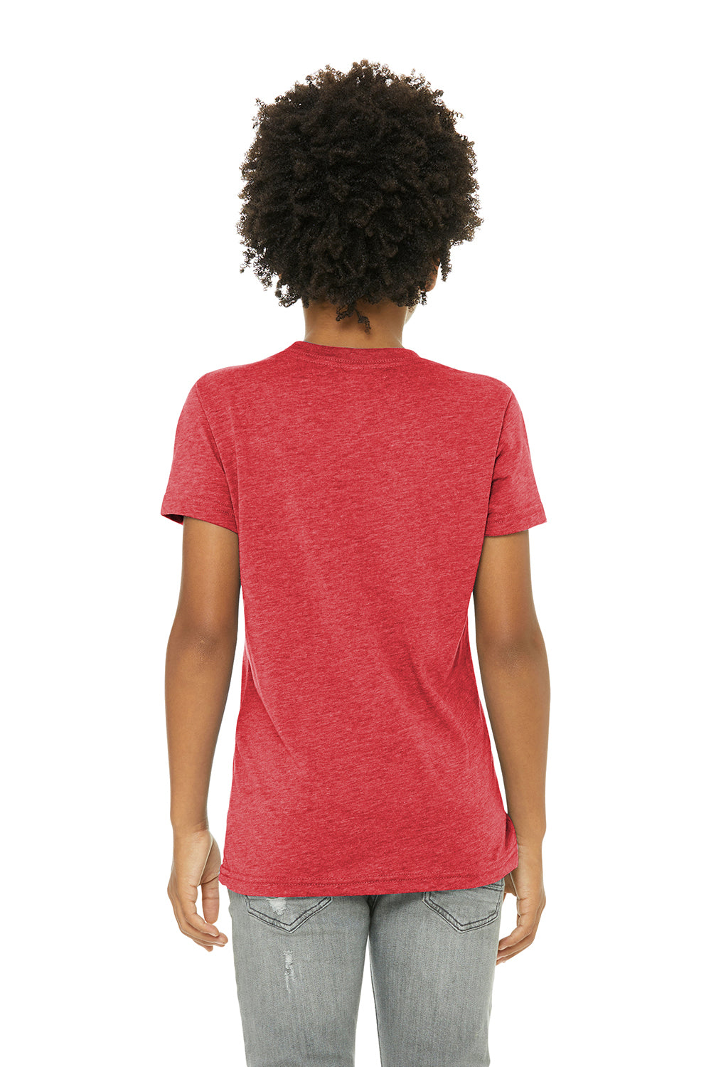 Bella + Canvas 3413Y Youth Short Sleeve Crewneck T-Shirt Red Model Back