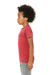 Bella + Canvas 3413Y Youth Short Sleeve Crewneck T-Shirt Red Model Side
