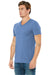 Bella + Canvas BC3415/3415C/3415 Mens Short Sleeve V-Neck T-Shirt Blue Model 3Q