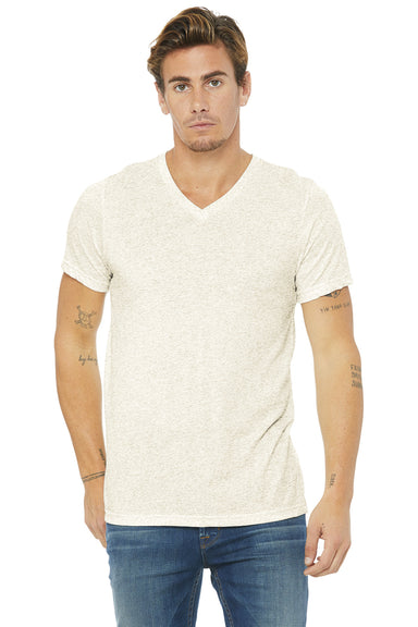 Bella + Canvas BC3415/3415C/3415 Mens Short Sleeve V-Neck T-Shirt Oatmeal Model Front