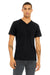 Bella + Canvas BC3415/3415C/3415 Mens Short Sleeve V-Neck T-Shirt Solid Black Model Front