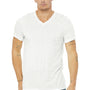 Bella + Canvas Mens Short Sleeve V-Neck T-Shirt - White Fleck