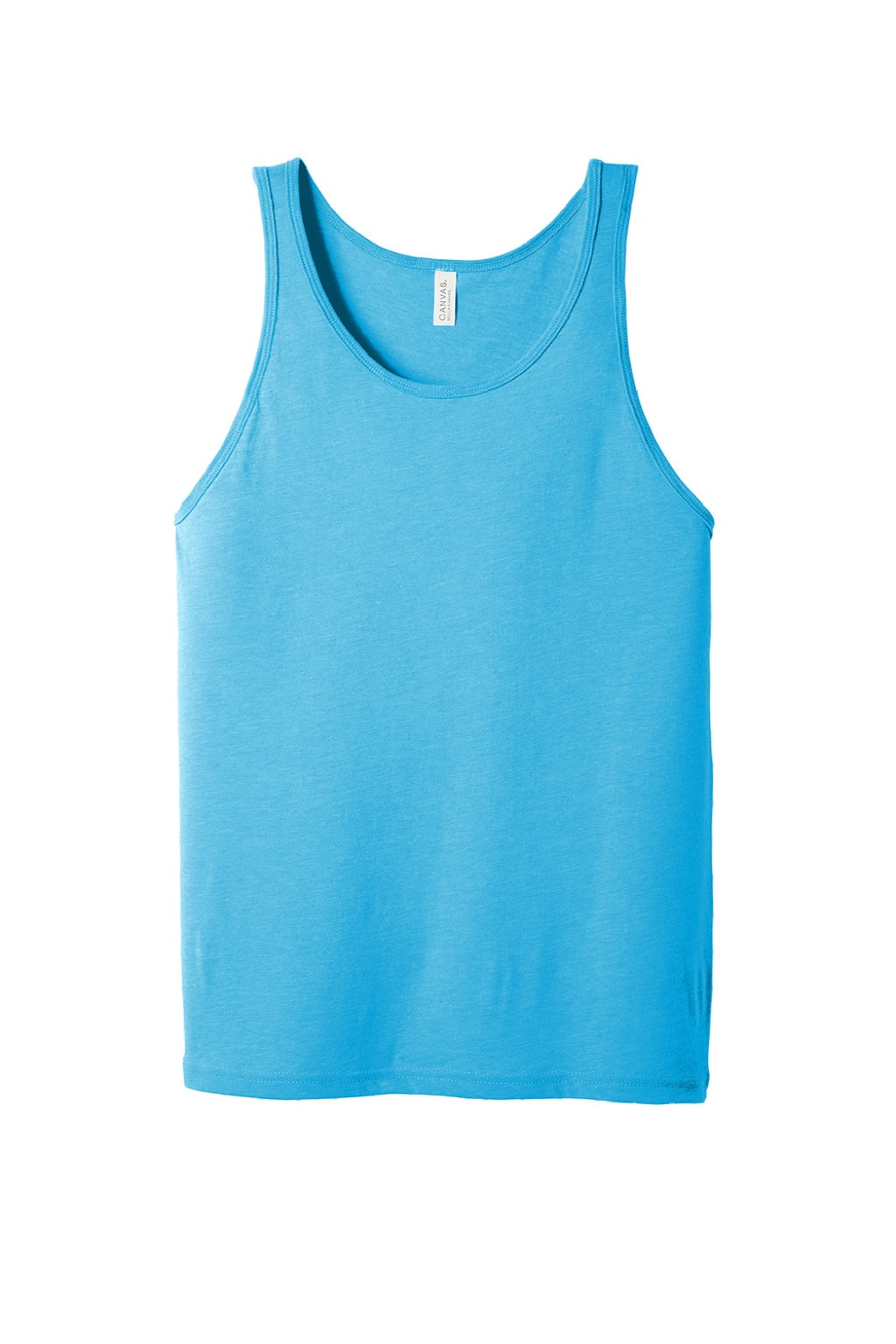 Bella + Canvas 3484 Mens Jersey Tank Top Aqua Blue Flat Front