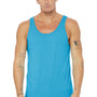 Bella + Canvas Mens Jersey Tank Top - Aqua Blue - Closeout