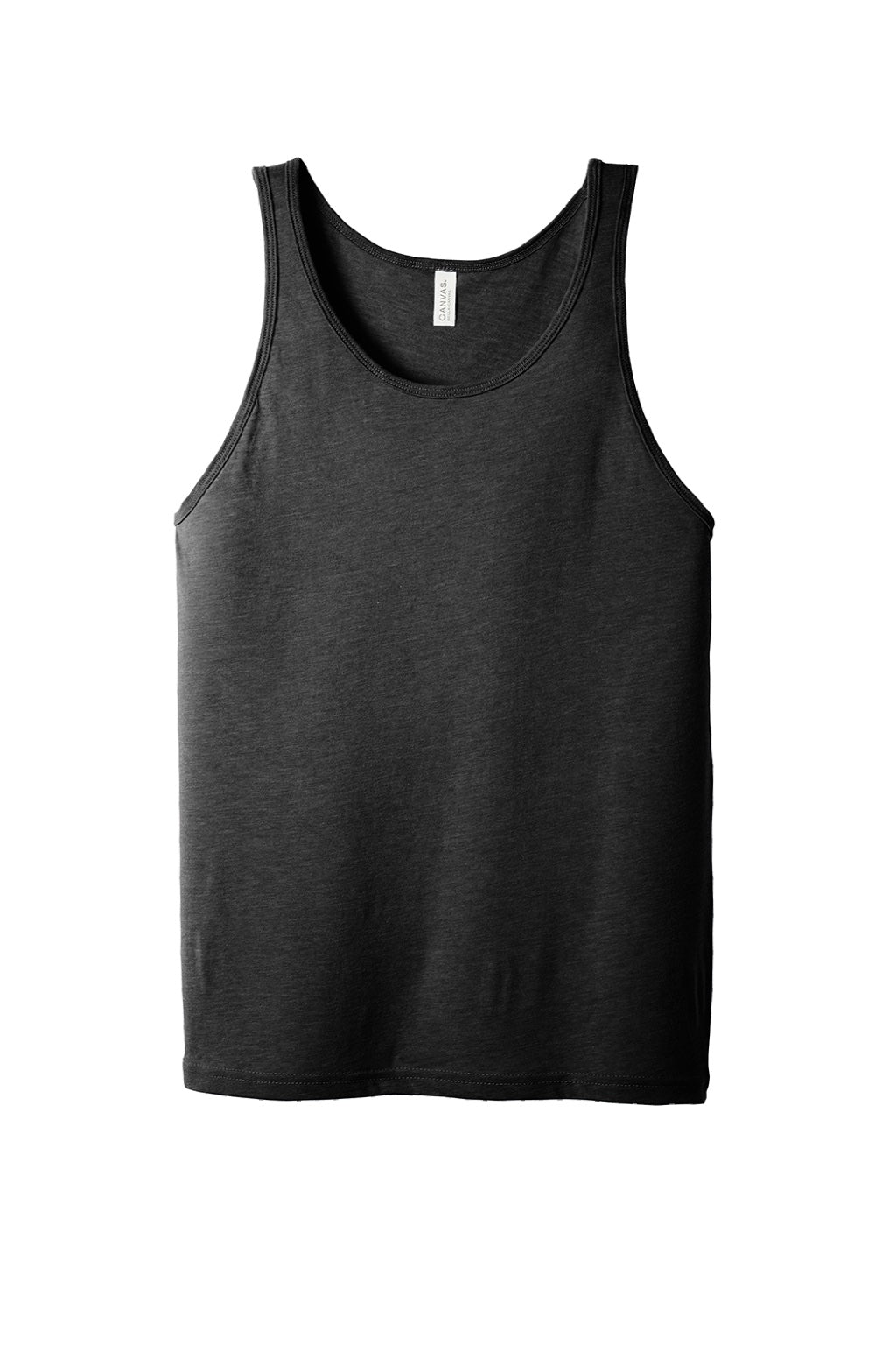 Bella + Canvas 3484 Mens Jersey Tank Top Charcoal Black Flat Front