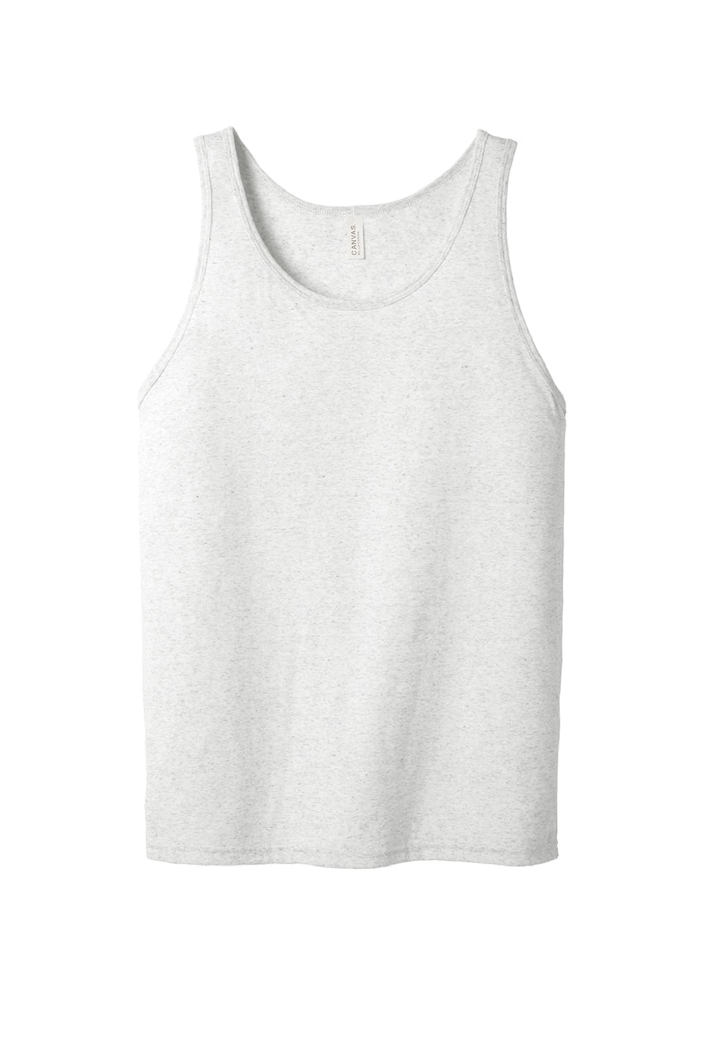 Bella + Canvas 3484 Mens Jersey Tank Top White Fleck Flat Front