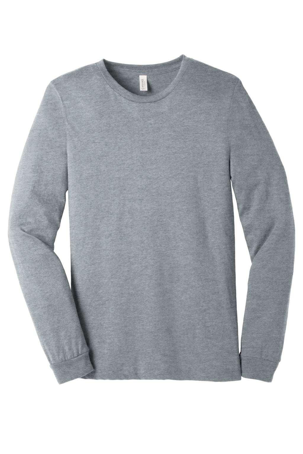 Bella + Canvas BC3501CVC/3501CVC Mens CVC Long Sleeve Crewneck T-Shirt Heather Grey Flat Front
