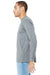 Bella + Canvas BC3501CVC/3501CVC Mens CVC Long Sleeve Crewneck T-Shirt Heather Grey Model Side