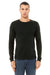 Bella + Canvas BC3501/3501 Mens Jersey Long Sleeve Crewneck T-Shirt Black Model Front